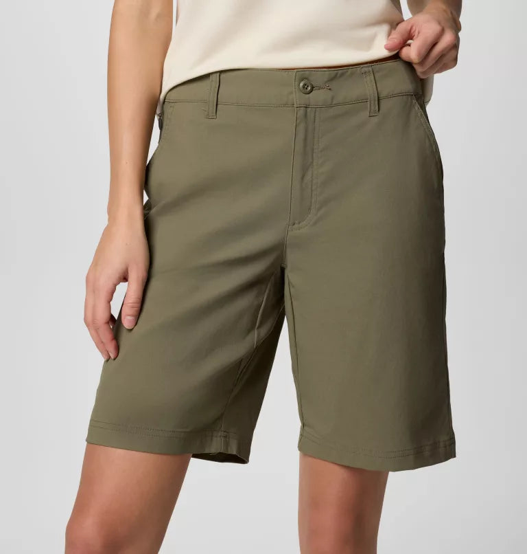 Columbia Womens Leslie Falls Long Shorts II - Stone Green
