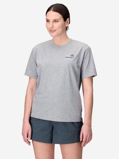 Womens Marmot Mountain Works Sunset Short Sleeve T-Shirt - Grey Heather
