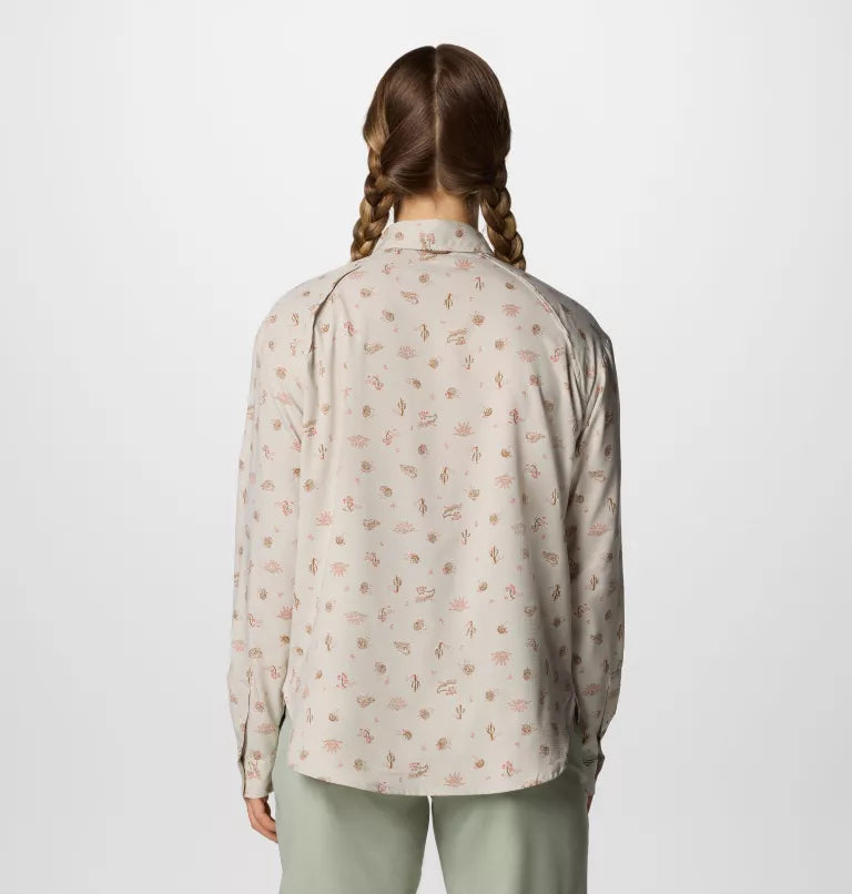 Columbia Womens Silver Ridge Utility Patterned Long Sleeve Shirt - Dark Stone Deserted