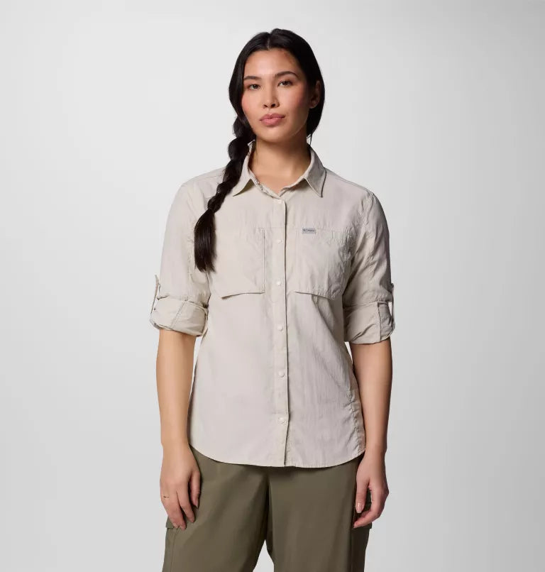 Columbia Womens Skien Valley Long Sleeve Shirt - Dark Stone