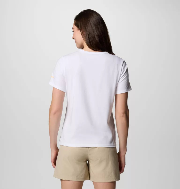 Columbia Womens Sun Trek Graphic Short Sleeve Shirt III - White / Wavy Rays