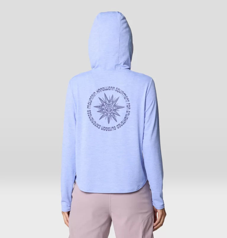 Mountain Hardwear Womens Sunblocker Long Sleeve Hoody - Light Illusion Heather