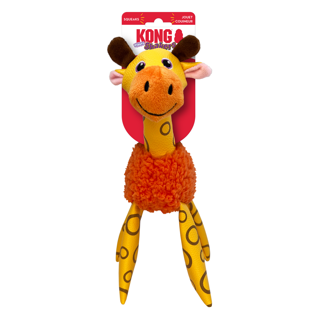 Kong Shakers Floofs Plush Dog Toy - Giraffe - X-Small / Small Giraffe