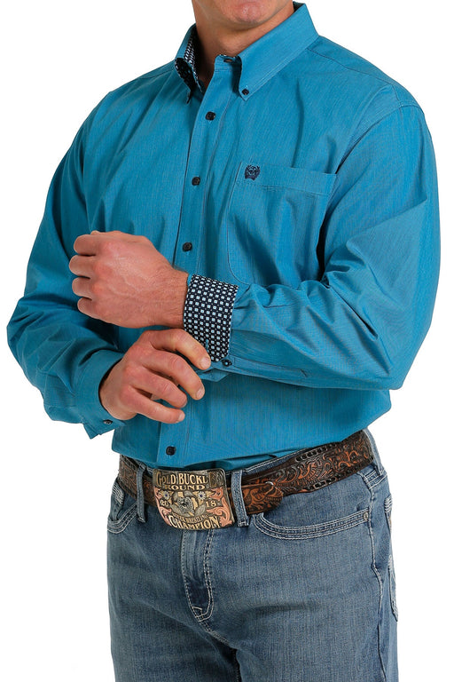 Cinch Men's Striped Button Down Long Sleeve Western Shirt - Turquoise Turquoise