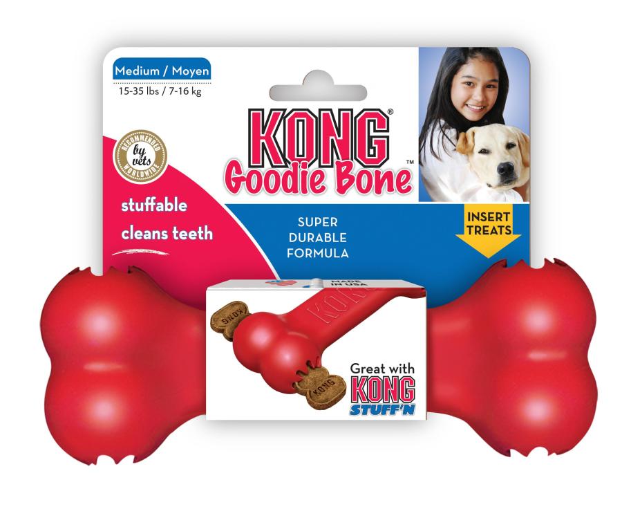 Kong Goodie Bone Dog Toy Red - Medium Red
