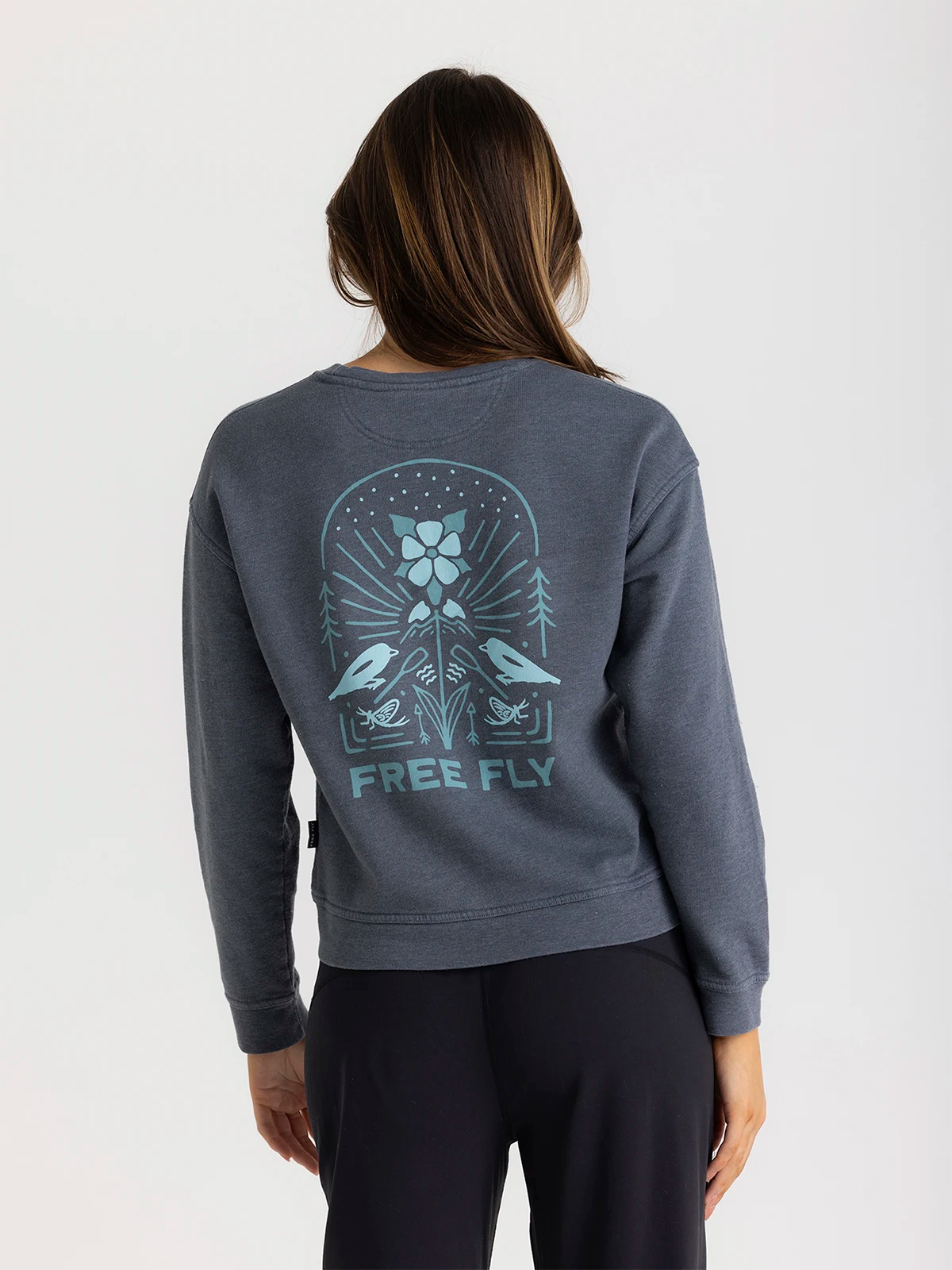 Free Fly Apparel Women's Mellow Meadow Fleece Crew - Heather Storm Cloud Heather Storm Cloud