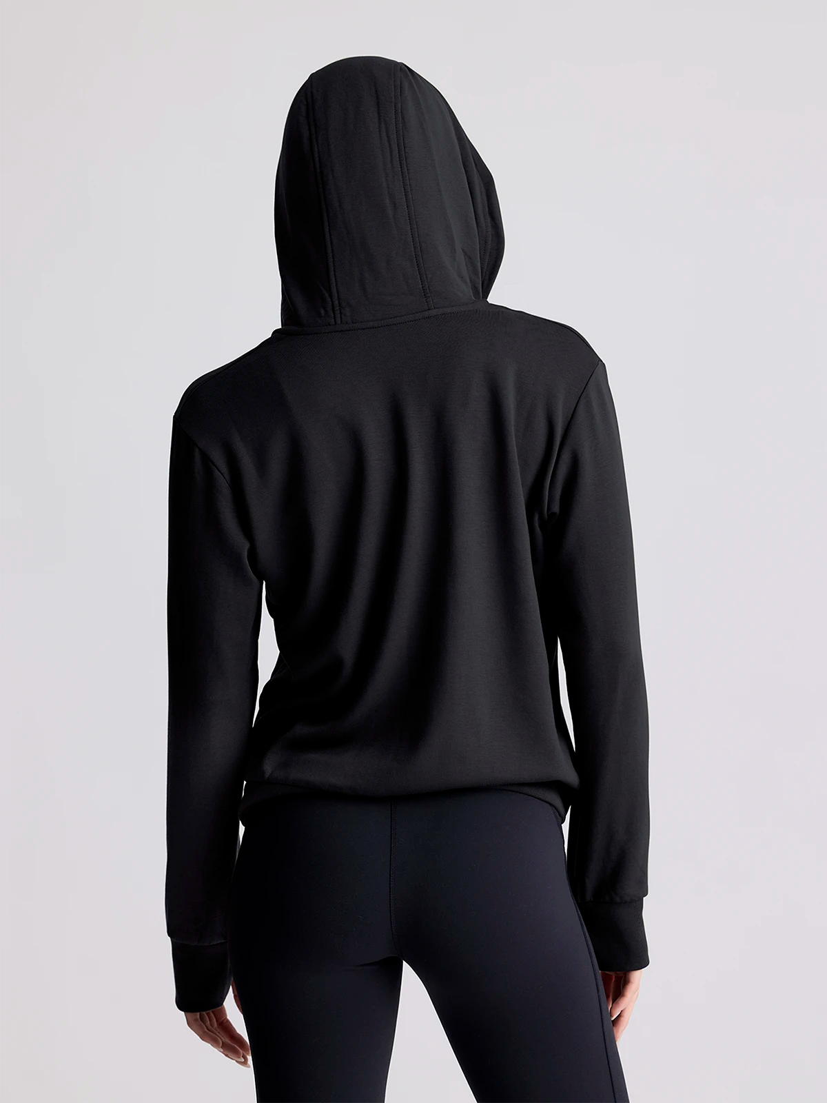 Free Fly Apparel Women's Bamboo Lightweight Fleece Zip Hoodie - Heather Black Heather Black