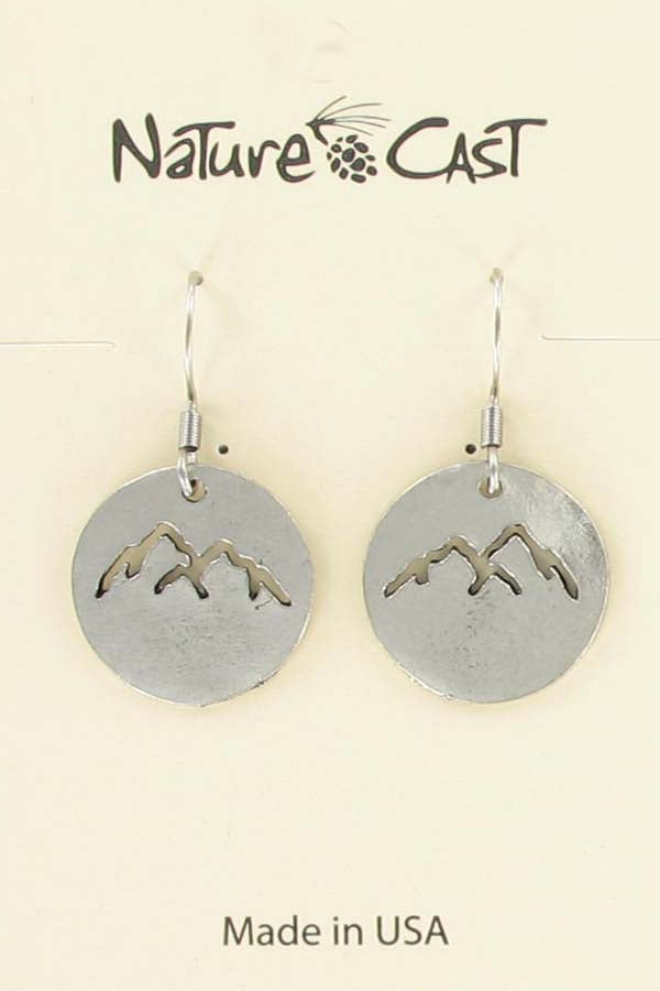 Nature Cast Metalworks Cutout Mountain Peaks Dangle Earring