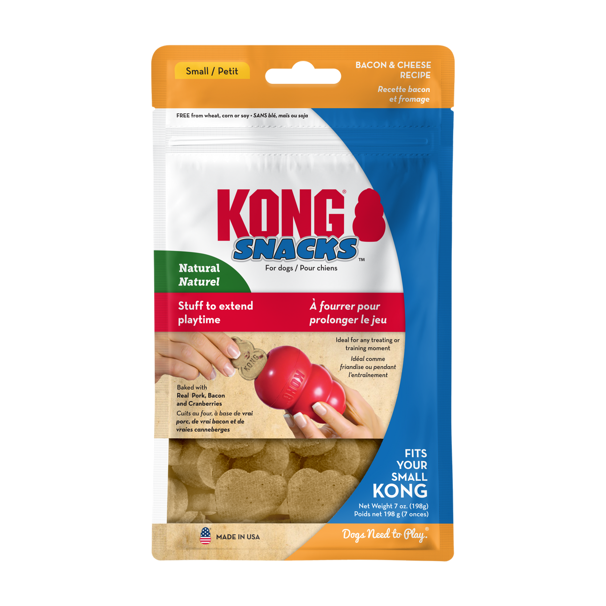 Kong Stuff'N Snacks Bacon & Cheese Dog Treats - Small - 8oz. Bacon & Cheese / / 8oz