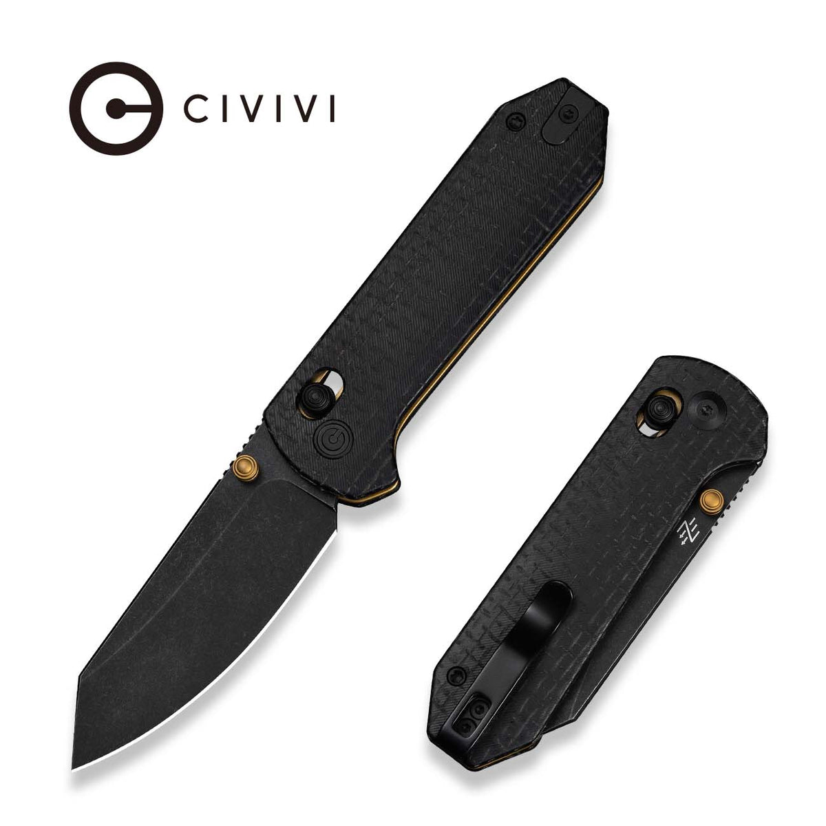 Yonder Knife, Black Burlap Micarta/black
