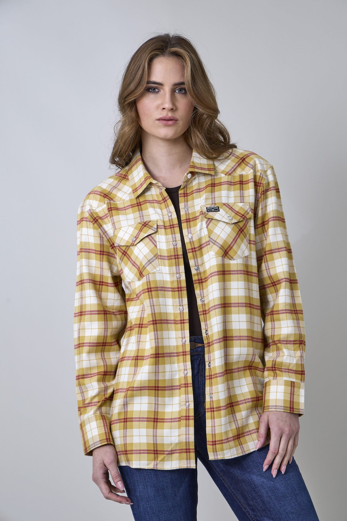 Kimes Ranch Ladies Coolmax Dodge Flannel - Maize