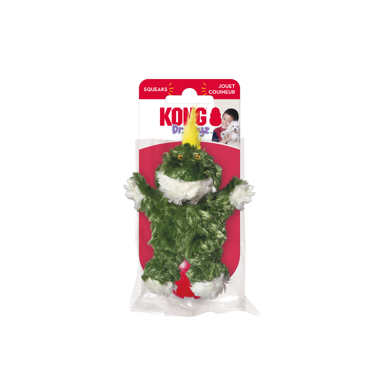 Kong Dr. Noyz Frog Unstuffed Dog Toy with Squeaker - X-Small Frog