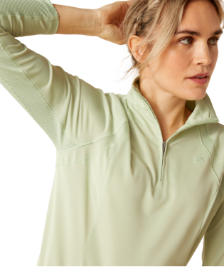 Ariat Sunstopper 3.0 1/4 Zip Baselayer Laurel Green / / Regular