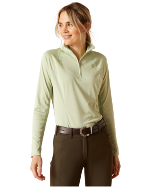 Ariat Sunstopper 3.0 1/4 Zip Baselayer Laurel Green / / Regular