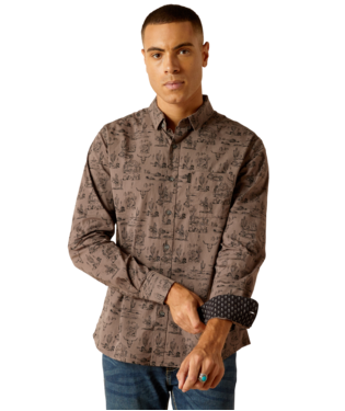 Ariat Matteo Stretch Modern Fit Shirt Eiffel Tower / / Regular