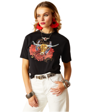 Ariat Steer Rodeo Quincy T-Shirt Black / / Regular