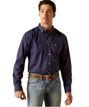 Ariat Wrinkle Free Wells Fitted Shirt Peacoat /  / Regular