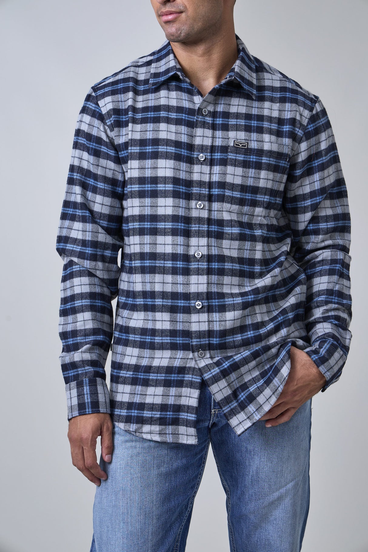 Kimes Ranch Dodge Long Sleeve Flannel - Black