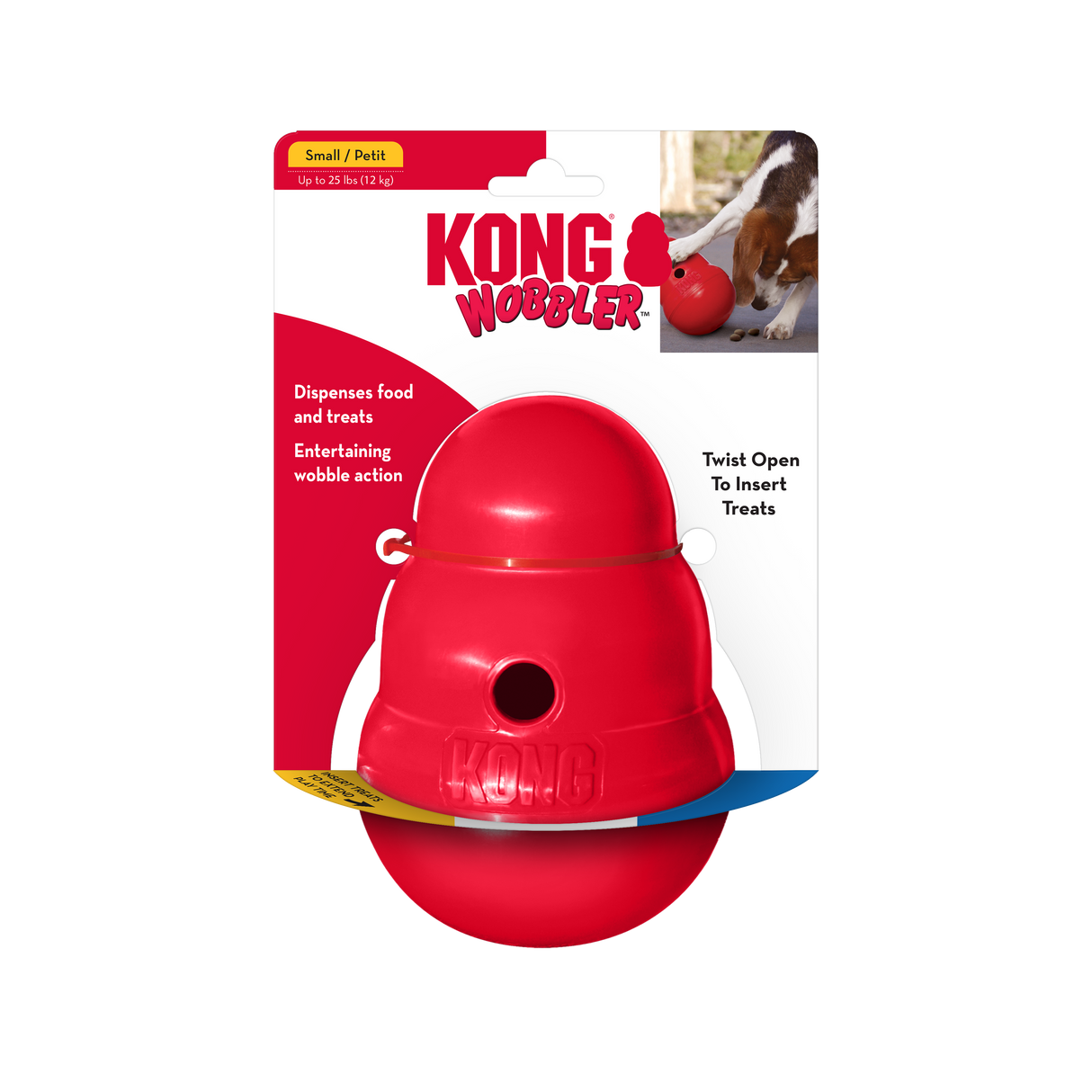 Kong Wobbler Food and Treat Dispenser Dog Toy - Small Red