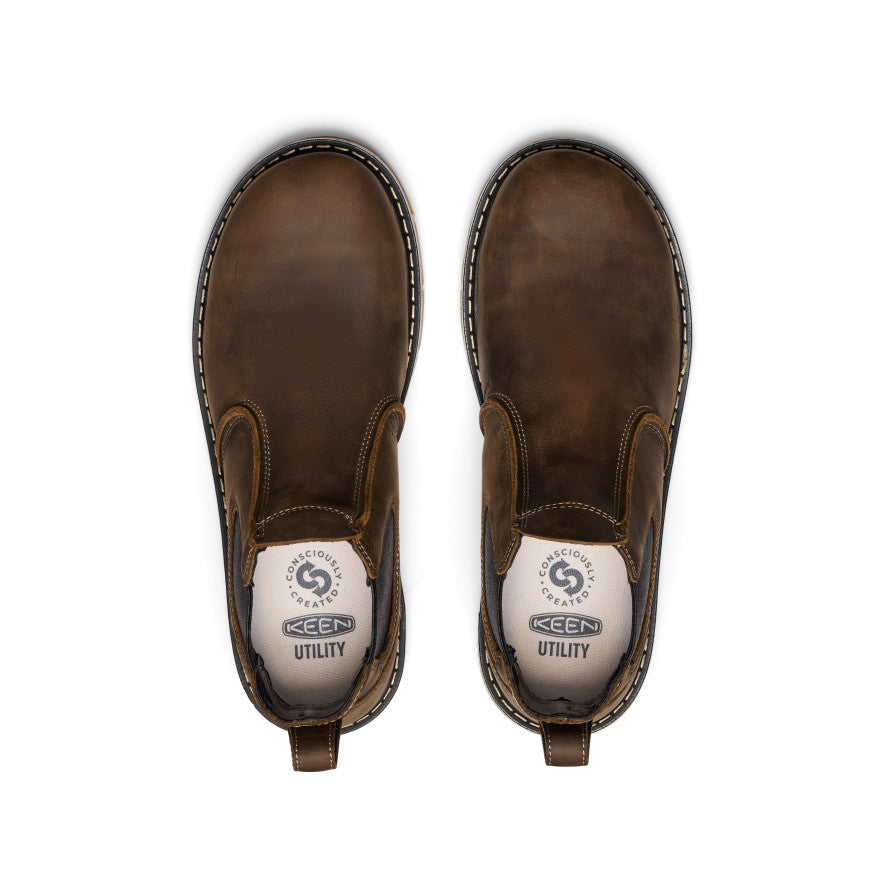 Keen Utility Mens San Jose 90 Chelsea Heel Boot (aluminum Toe) Cascade brown