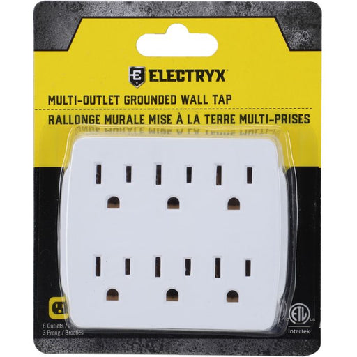 Electryx 3-Prong 6-Outlet Tap White