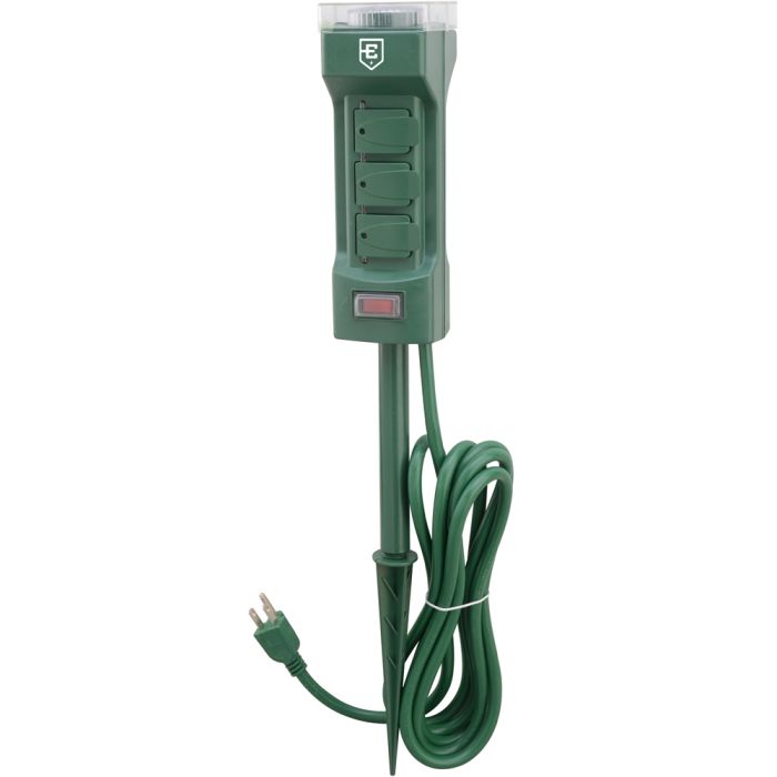 Electryx Mechanical 6-Outlet Power Stake Timer - Green Green