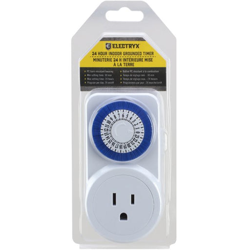 Electryx Mechanical 3-Prong Indoor Timer White