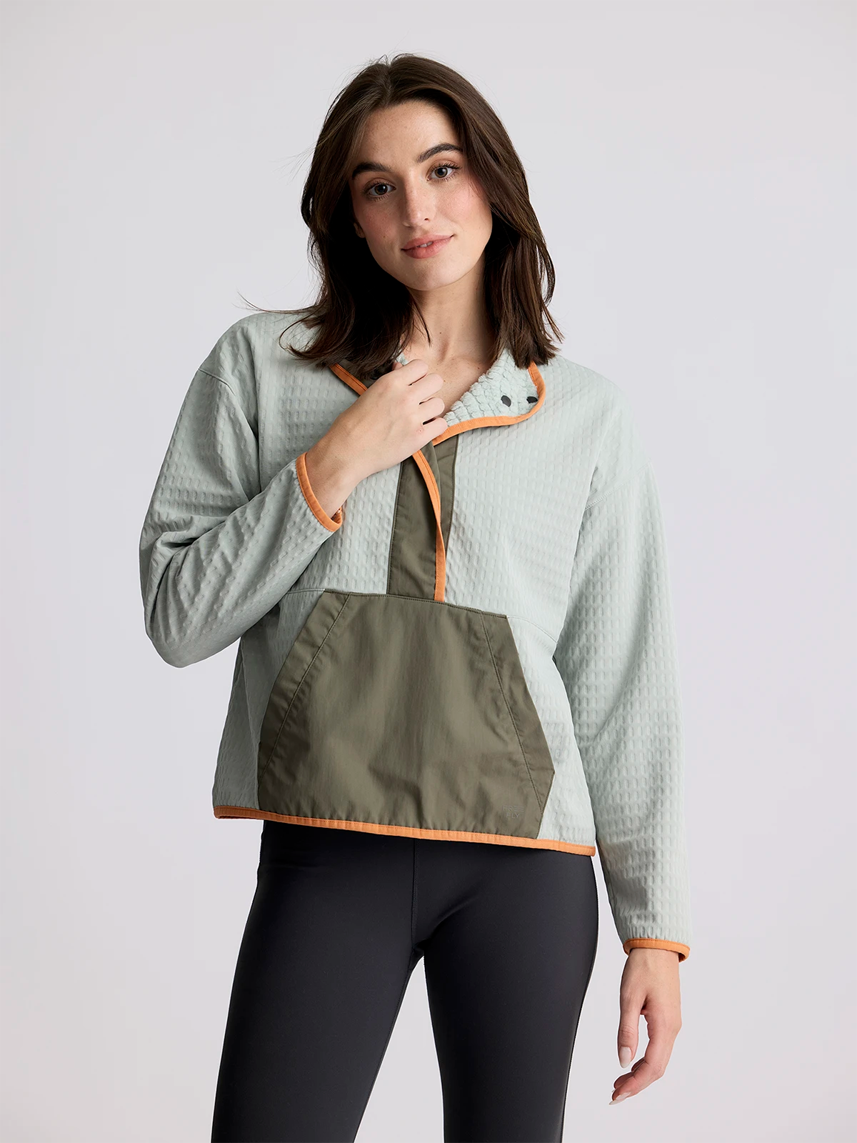 Free Fly Apparel Women's Gridback Fleece Snap Pullover - Desert Sage Desert Sage