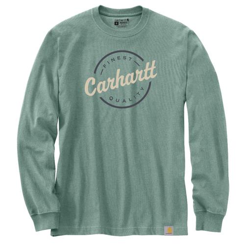 Carhartt Loose Fit Heavyweight Long-Sleeve Script Graphic T-Shirt - Patina Heather Patina Heather / / REG
