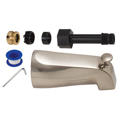 Master Plumber 5-1/8 In. Universal Diverter Tub Spout - Satin Nickel Finish