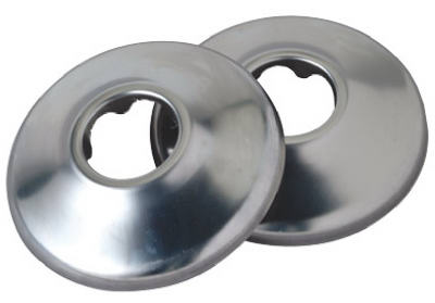 Master Plumber 3/8 In. Shallow Pipe Cover - Chrome Finish Flange - 2 Pack