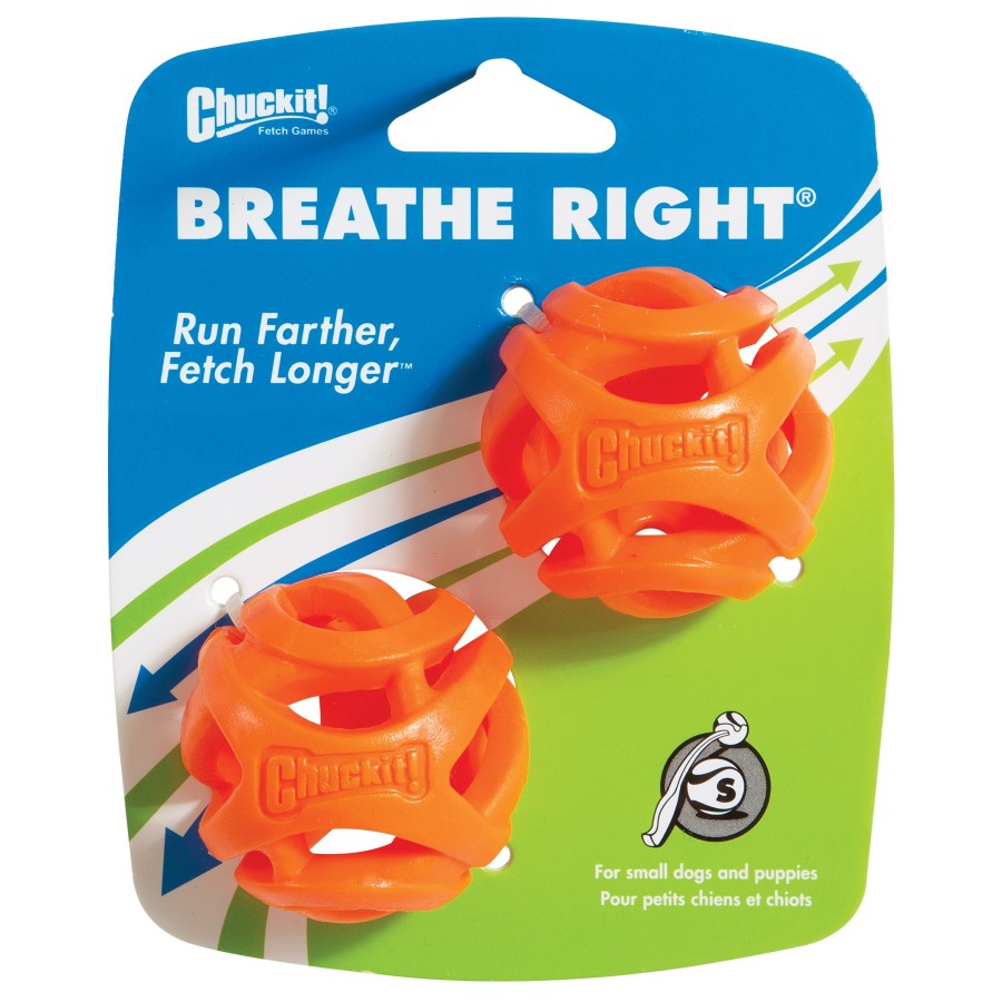 Chuckit! Air Breathe Right Dog Toy Fetch Ball 2 Pack - Small / Medium Orange / / 2 Pack