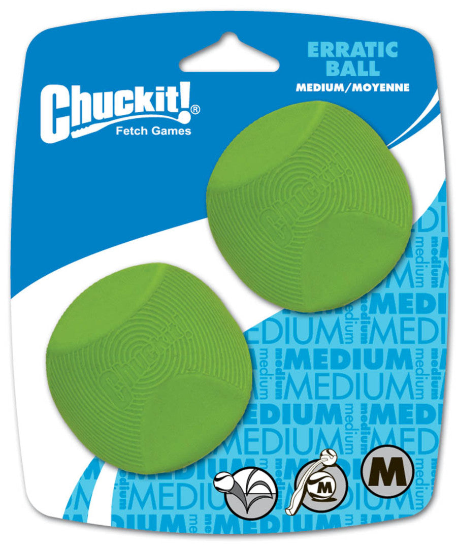 Chuckit! Erratic Ball Dog Toy - Medium Green / / 2 Pack