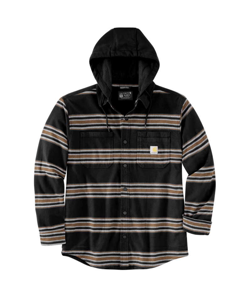 Rugged Flex Relaxed Fit Flannel Fleece-Lined Hooded Shirt Jacket - Carhartt Brown Carhartt Brown / / REG