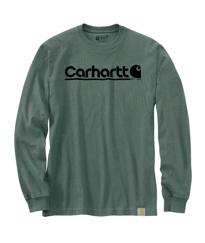 Carhartt Relaxed Fit Heavyweight Long-Sleeve Logo Graphic T-Shirt - Frosted Balsam Frosted Balsam / / REG