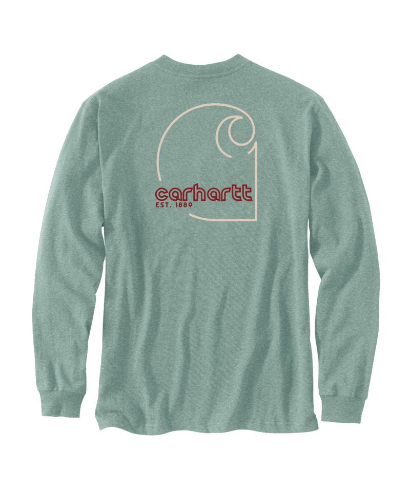 Carhartt Men's Loose Fit Heavyweight Long-Sleeve Pocket C Graphic T-Shirt - Patina Heather Patina Heather / / REG