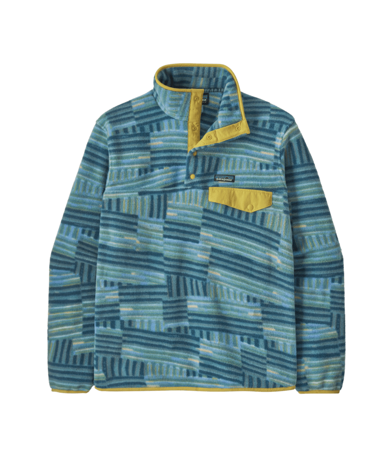 Patagonia M's Lightweight Synchilla Snap-T Pullover - Quilty Fitz / Wetland Blue Quilty Fitz / Wetland Blue