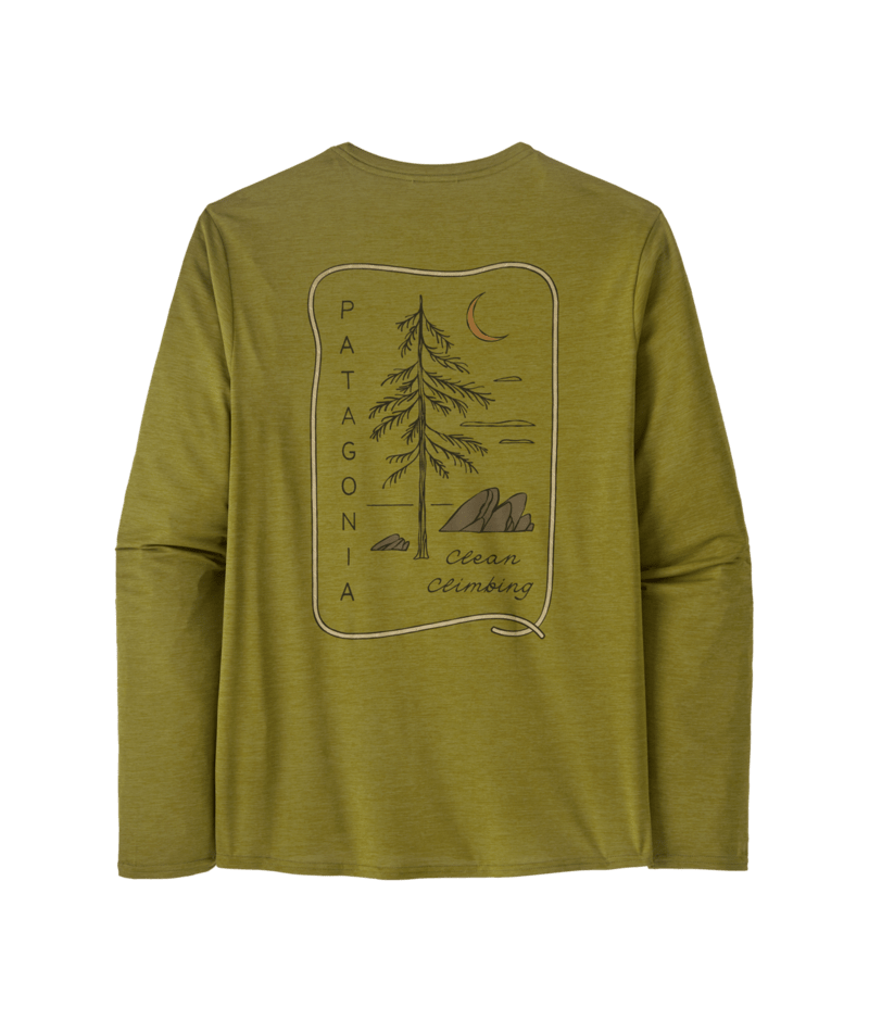 Patagonia M's Long Sleeve Capilene Cool Daily Graphic Shirt - Lands - Clean Climb Roots / Graze Green X-Dye Clean Climb Roots / Graze Green X-Dye