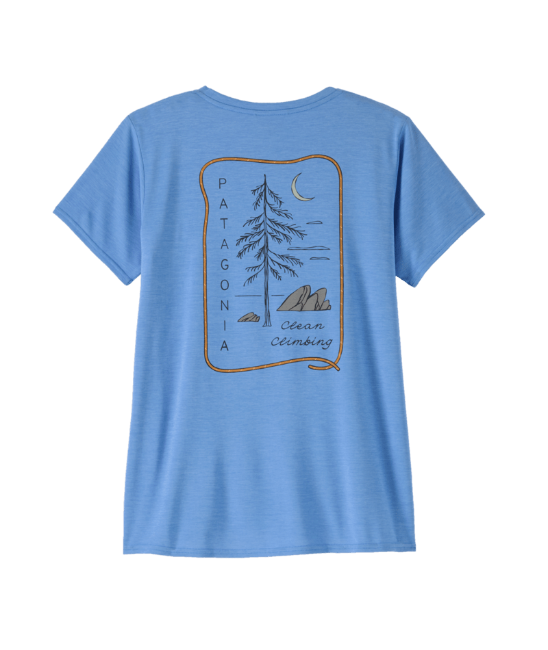 Patagonia W's Capilene Cool Daily Graphic Shirt - Lands - Clean Climb Roots / Abundant Blue X-Dye Clean Climb Roots / Abundant Blue X-Dye