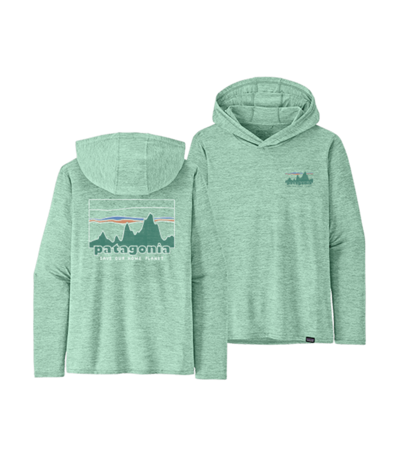 Patagonia W's Capilene Cool Daily Graphic Hoody - 73 Skyline / Rinsed Green X-Dye 73 Skyline / Rinsed Green X-Dye