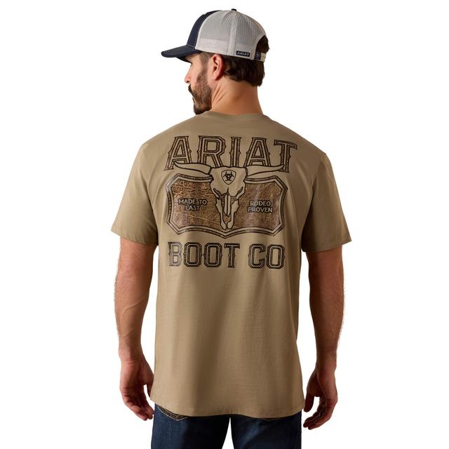 Ariat Steer Lockup T-shirt In Fallen Rock Cotton