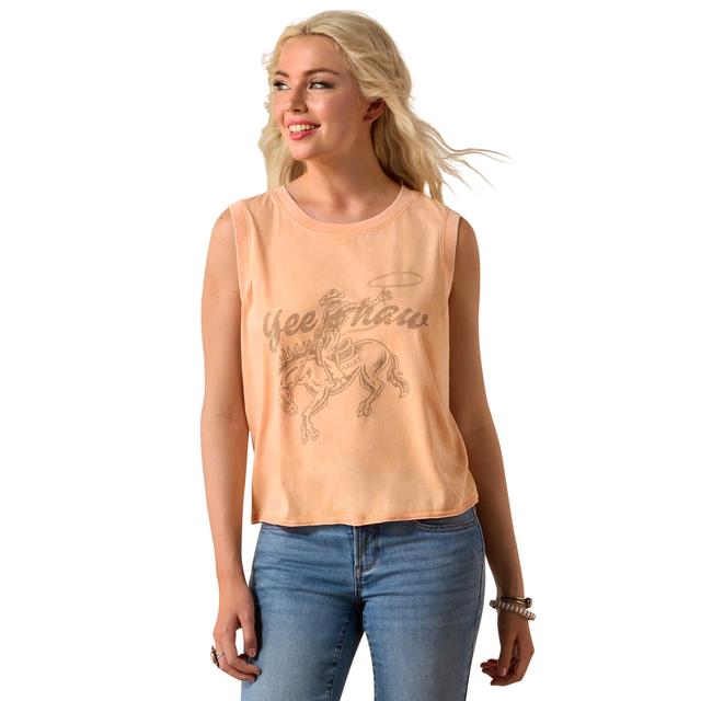 Ariat Wild Roper Tank In Orange Chiffon