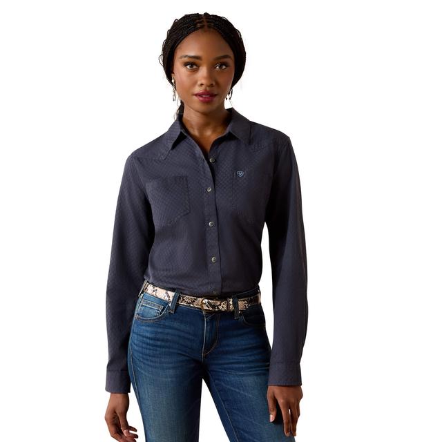 Ariat Billie Jeans Shirt In Ombre Blue Dobby