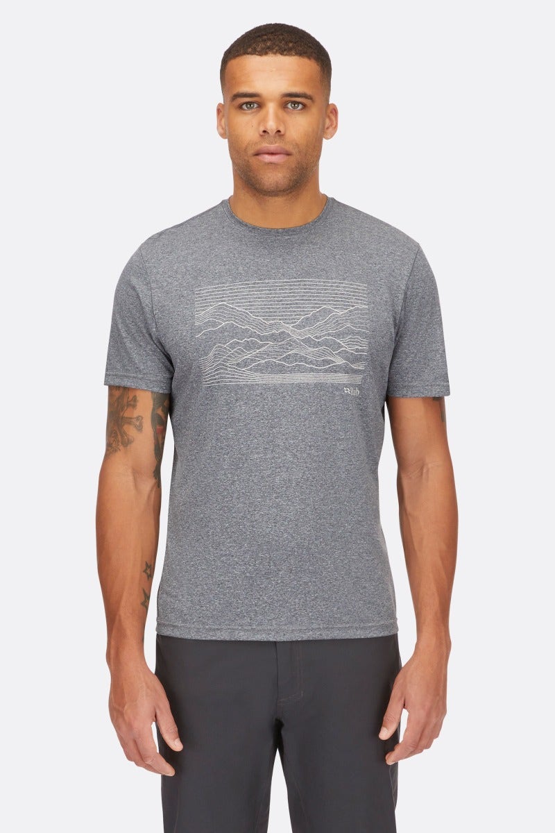 Rab Men's Mantle Outline Tee - Beluga Marl Beluga Marl