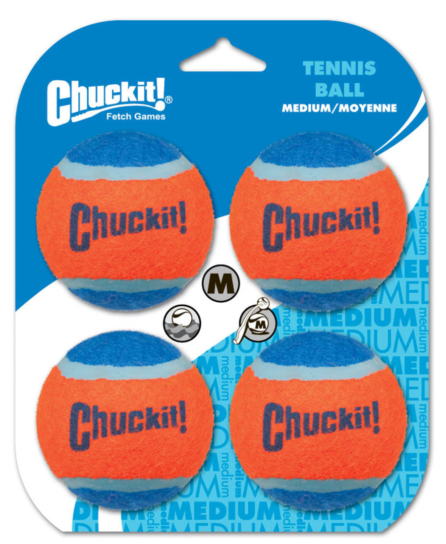 Chuckit! Tennis Ball Dog Toy 4 Pack - Medium Orange / Blue / / 4 Pack