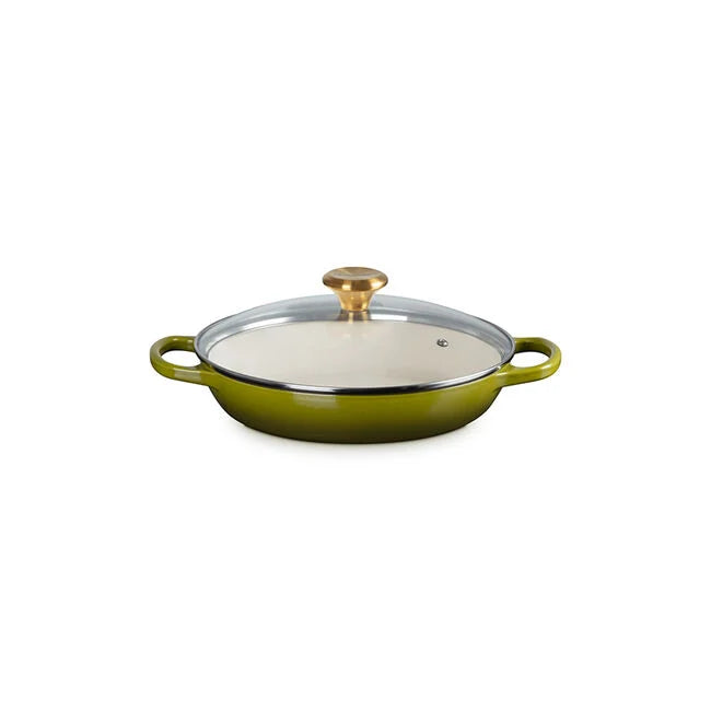 Le Creuset Signature Braiser With Glass Lid Olive