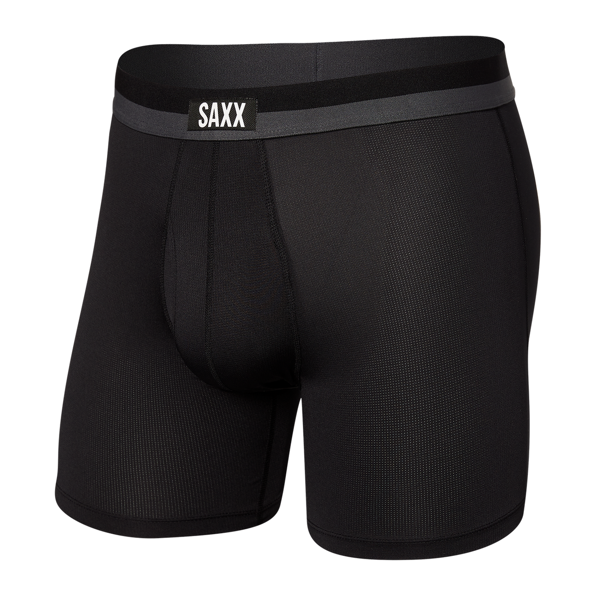 Saxx Men's Sport Mesh Boxer Brief Fly Black