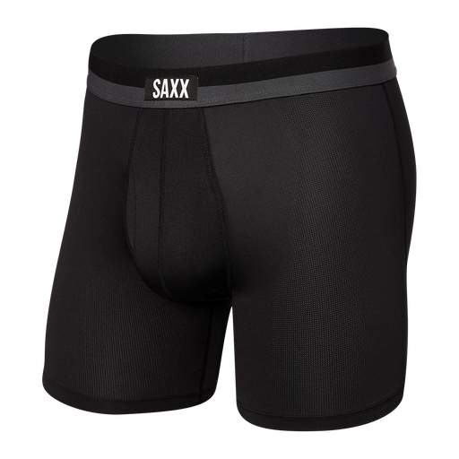 Saxx Men's Sport Mesh Boxer Brief Fly Black