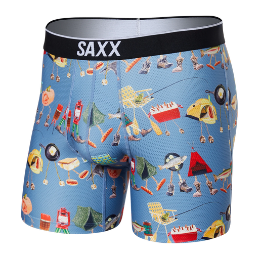 Saxx Men's Volt Breathable Mesh Boxer Brief Take a Hike - Blue