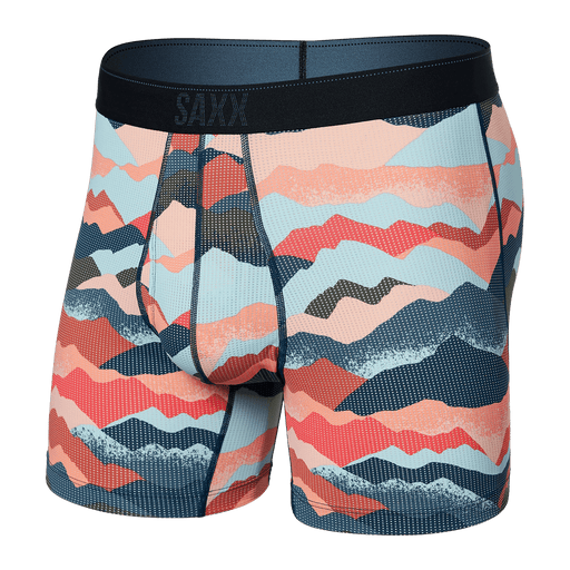 Saxx Men's Quest Quick Dry Mesh Boxer Brief Fly Mountain Abstract - Multi